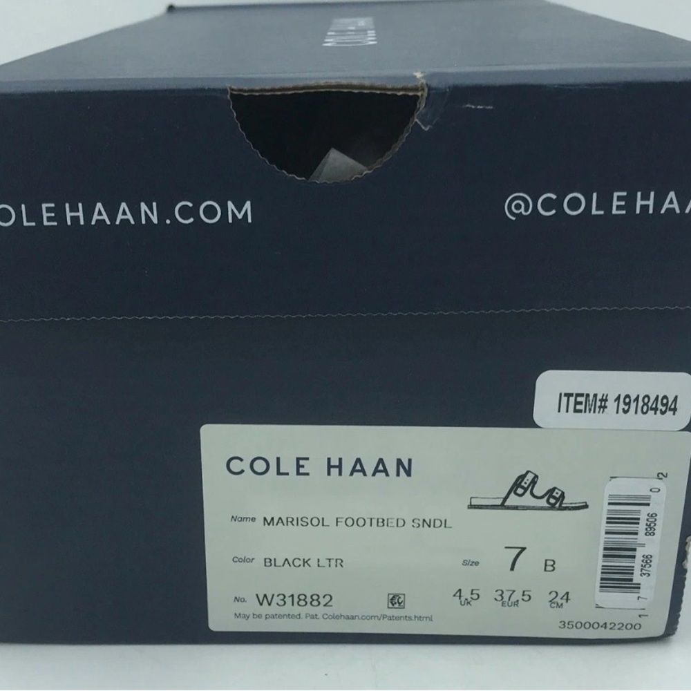 Cole Haan Women's Marisol Footbed Sandal Black LTR Size 7 - Picture 2 of 8